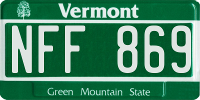 VT license plate NFF869
