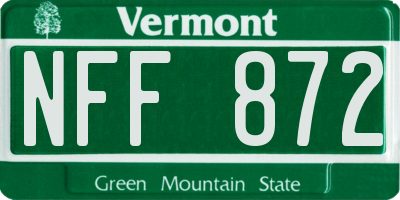 VT license plate NFF872