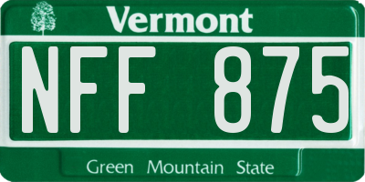 VT license plate NFF875