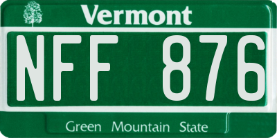 VT license plate NFF876