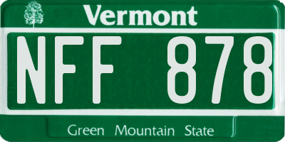 VT license plate NFF878