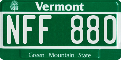 VT license plate NFF880