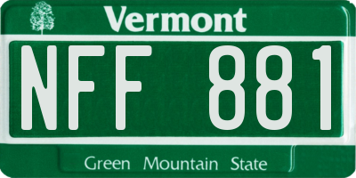 VT license plate NFF881