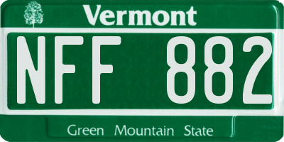 VT license plate NFF882