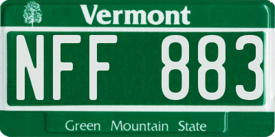 VT license plate NFF883