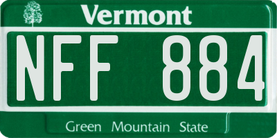 VT license plate NFF884
