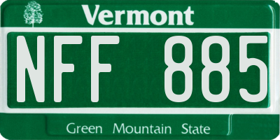 VT license plate NFF885