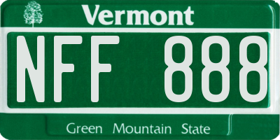 VT license plate NFF888