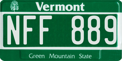 VT license plate NFF889