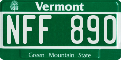 VT license plate NFF890