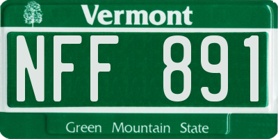 VT license plate NFF891