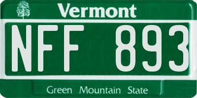 VT license plate NFF893
