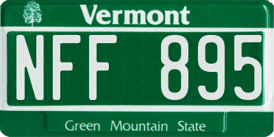 VT license plate NFF895