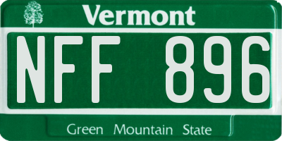 VT license plate NFF896