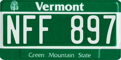 VT license plate NFF897