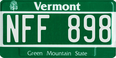 VT license plate NFF898