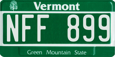 VT license plate NFF899