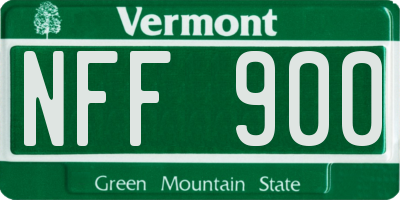 VT license plate NFF900