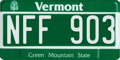 VT license plate NFF903