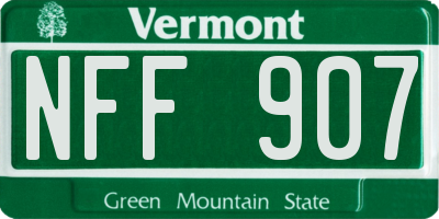 VT license plate NFF907
