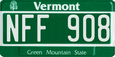 VT license plate NFF908
