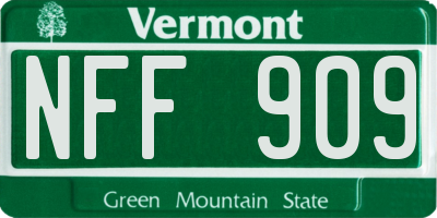 VT license plate NFF909