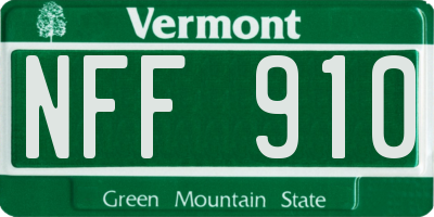 VT license plate NFF910