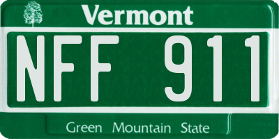 VT license plate NFF911
