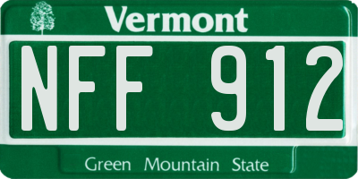 VT license plate NFF912