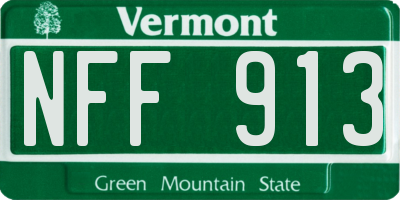 VT license plate NFF913