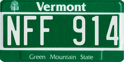 VT license plate NFF914