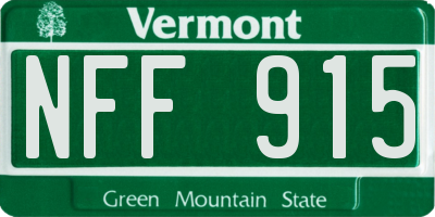 VT license plate NFF915