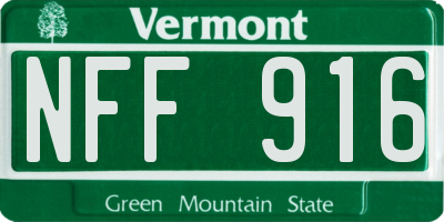 VT license plate NFF916