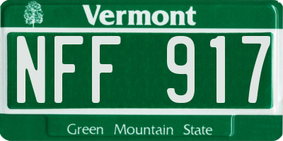 VT license plate NFF917