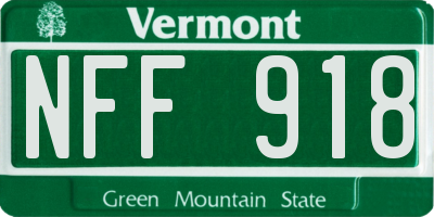 VT license plate NFF918