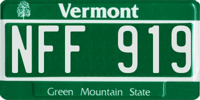 VT license plate NFF919