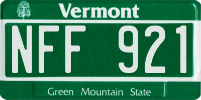VT license plate NFF921
