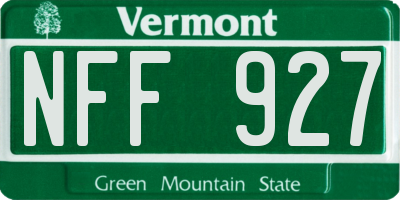VT license plate NFF927