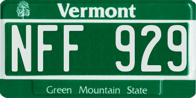 VT license plate NFF929