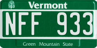 VT license plate NFF933