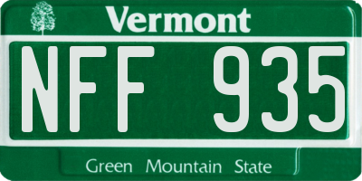 VT license plate NFF935
