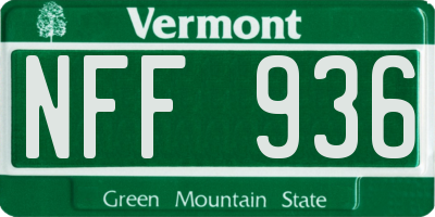 VT license plate NFF936