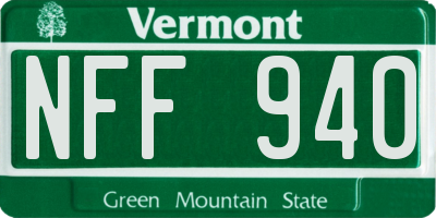 VT license plate NFF940