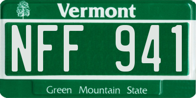 VT license plate NFF941