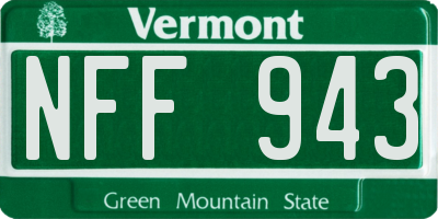 VT license plate NFF943