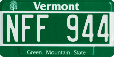 VT license plate NFF944