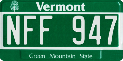 VT license plate NFF947