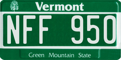 VT license plate NFF950