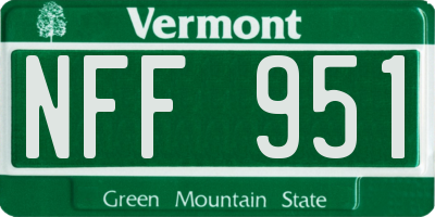 VT license plate NFF951