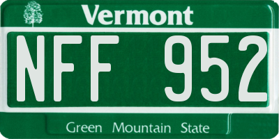 VT license plate NFF952